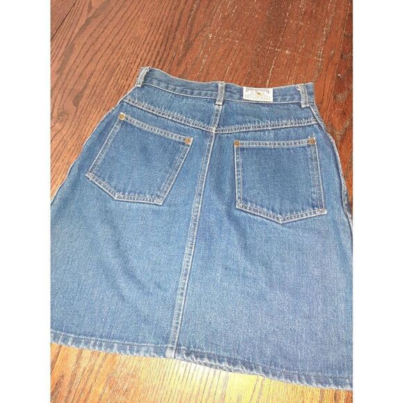 Size 7/8 Brooks Brothers Cotton Blue Denim Blue Jean Mini Skirt with Pockets - Picture 5 of 5